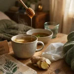 Grippe remèdes naturels : tisane au gingembre, vapeur, hydratation
