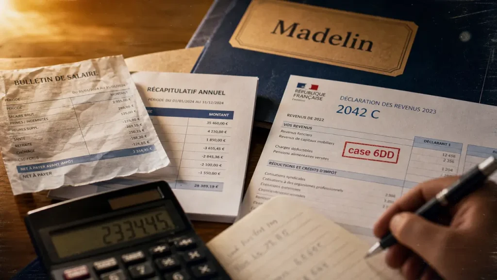Deduire mutuelle impot : case 6DD sur déclaration 2042 C