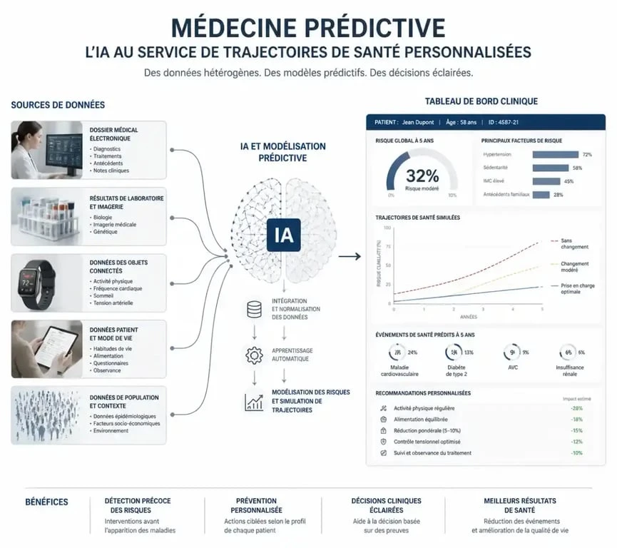 Visualisation de la médecine prédictive et de l'analyse de données par l'IA dans l'IoT médical