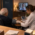 Téléconsultation pharmacien en pharmacie avec équipement connecté