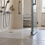 Aide pour douche italienne pour handicapé en salle de bain PMR